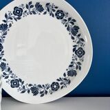 Set of 6 Sarreguemines Pyroblan flat plates - Porcelain with floral pattern