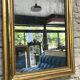 Louis-Philippe pearl mirror 82/61cm gilded with gold leaf, mercury glass, fireplace overmantel.