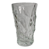 Sèvres crystal vase with rough glass pattern, 26 cm