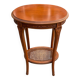 Louis XV oval pedestal table carved in solid cherry wood with cane bedside table
