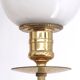 Pair of brass and opaque glass wall lights, 1950s
