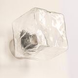 Large frosted glass wall lamp by Murano, designed by Kalmar Cube, Austria, 1960s.