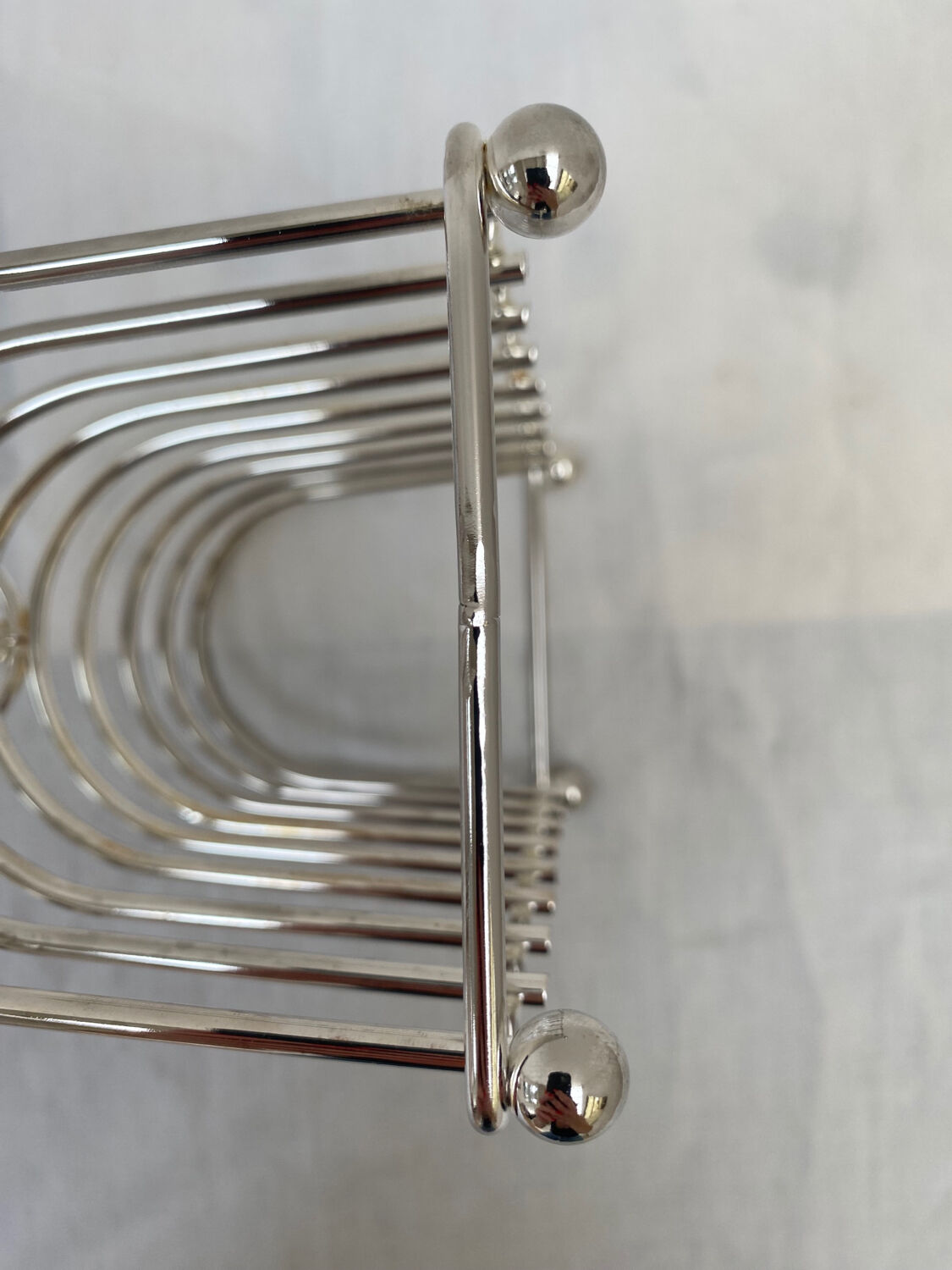 Silver metal toast holder