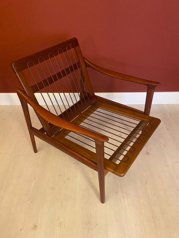 Fauteuil en teck norvégien de Fredrik Kayser pour Vatne, années 1960
