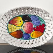 Plat à fruits "Intrecciata"vintage - céramique italienne