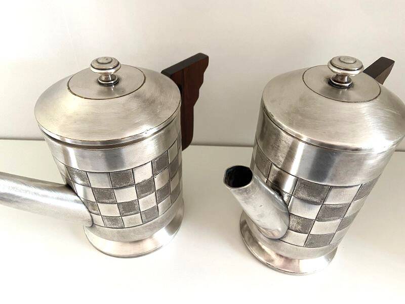 Tea & Coffee Service Pieces Silver-Plated Metal Art Deco A.S Stamp