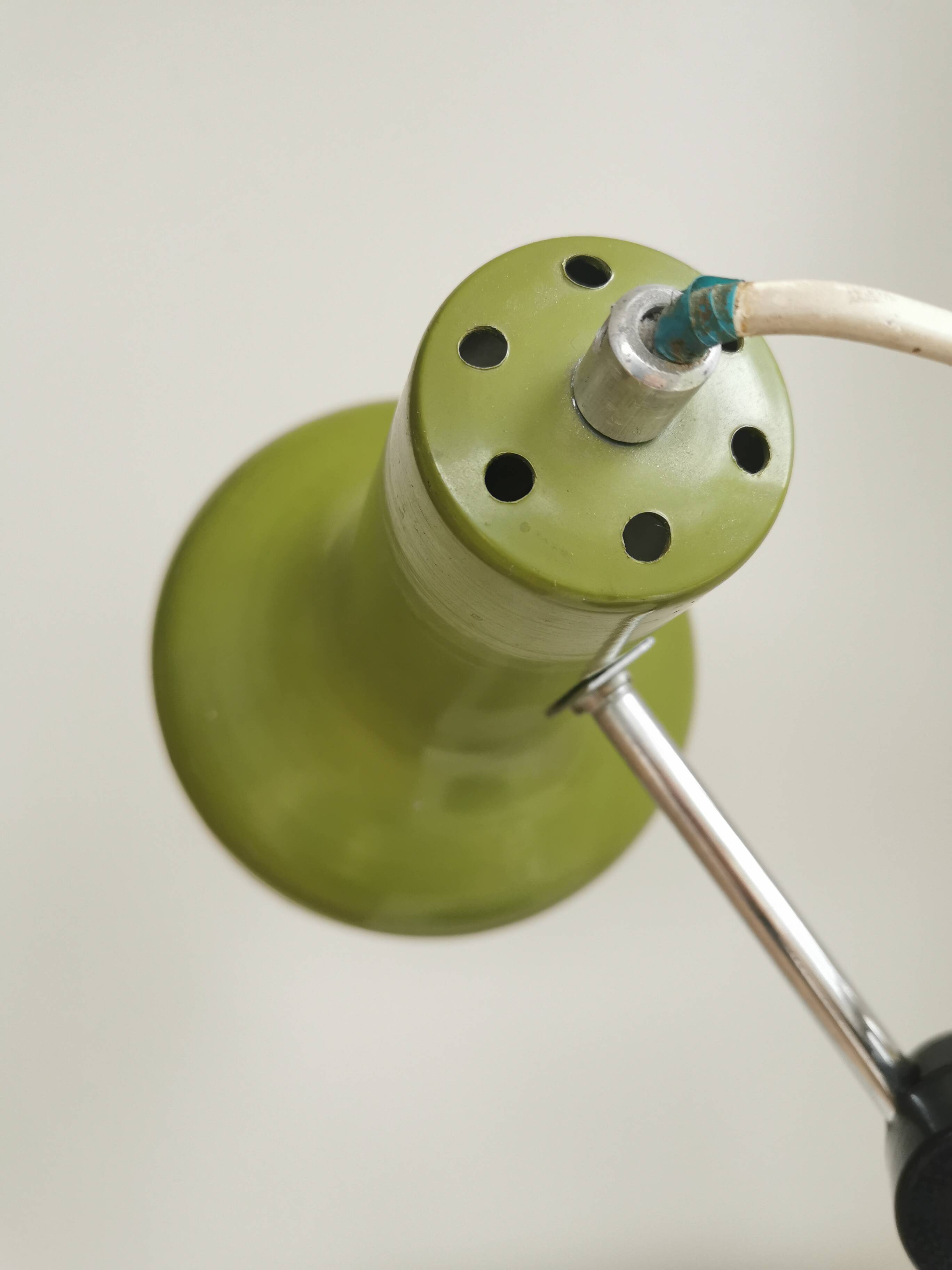 Vintage Olive Green Table Lamp, Adjustable Retro Desk Light