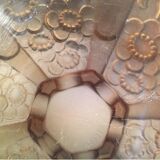 Art Deco smoked molded glass bowl signed Stella