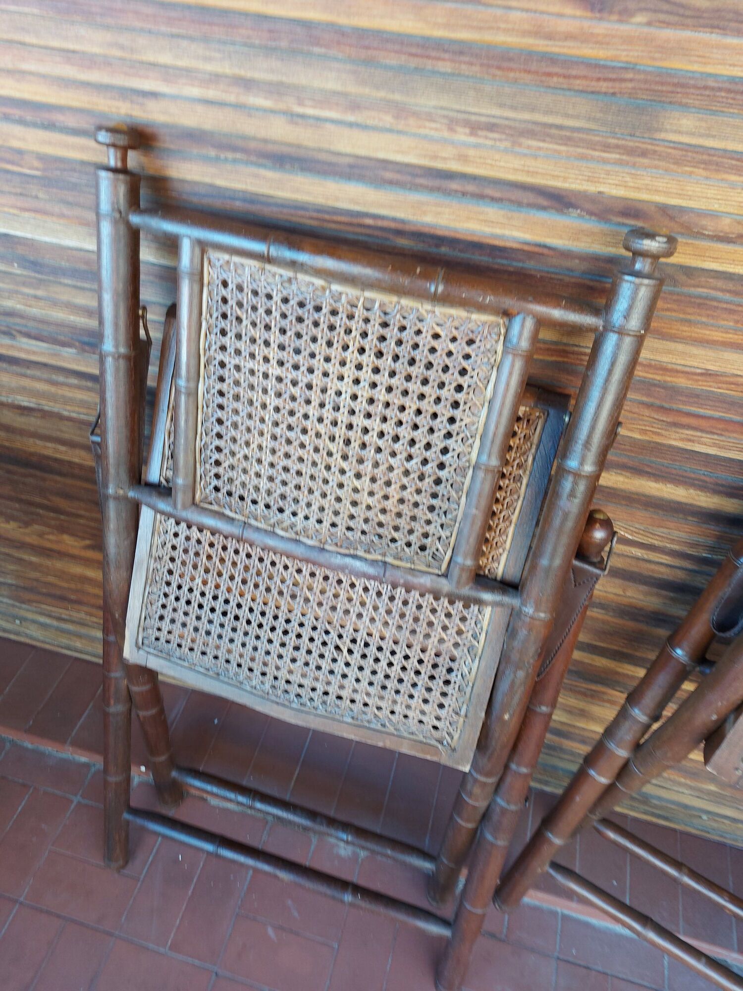 Set of 4 folding chairs old colonial style