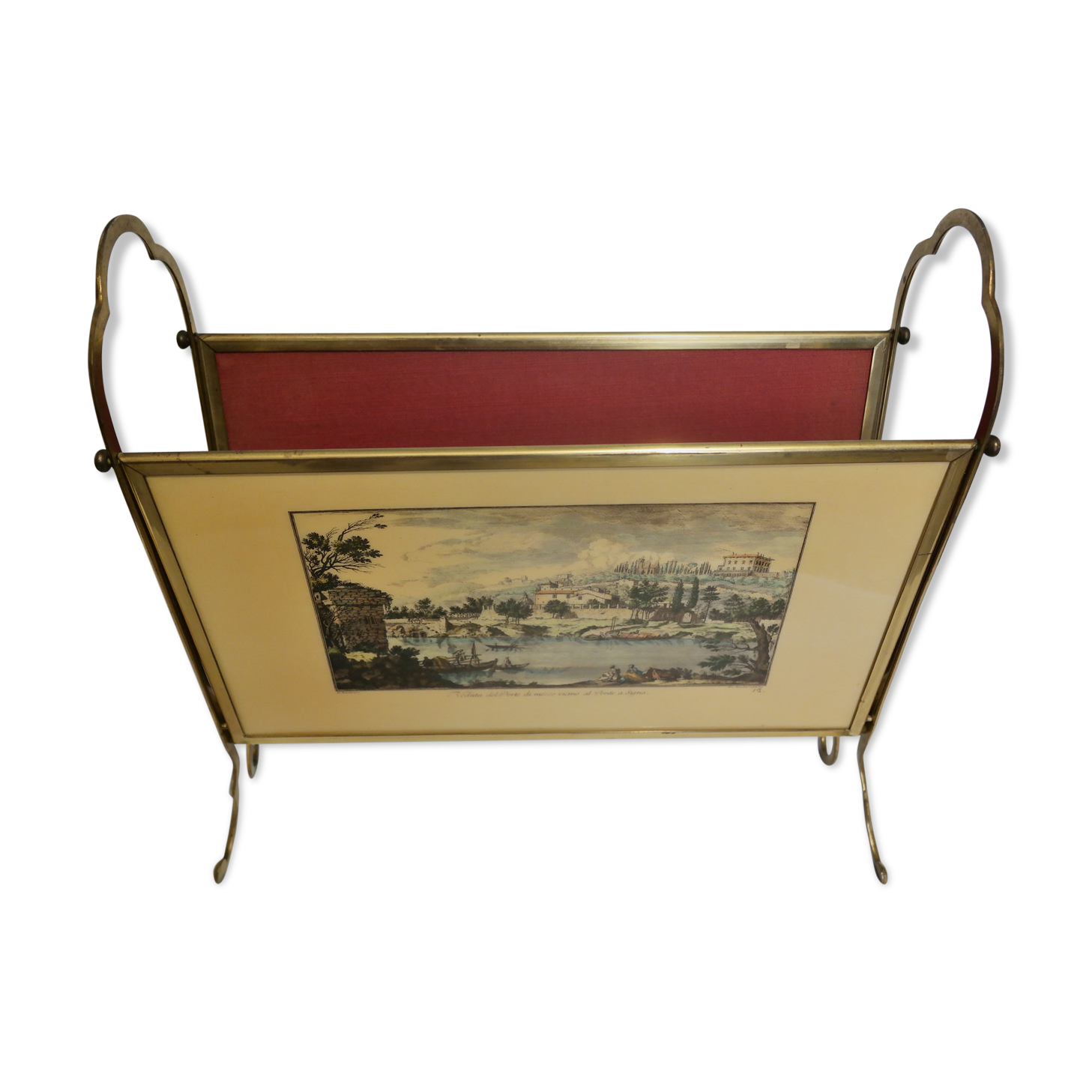 Italian brass magazine rack