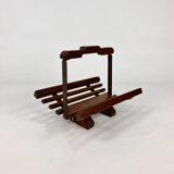 Modernist Oak Magazine Rack, 1970s