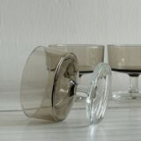 5 smoked glass dessert cups