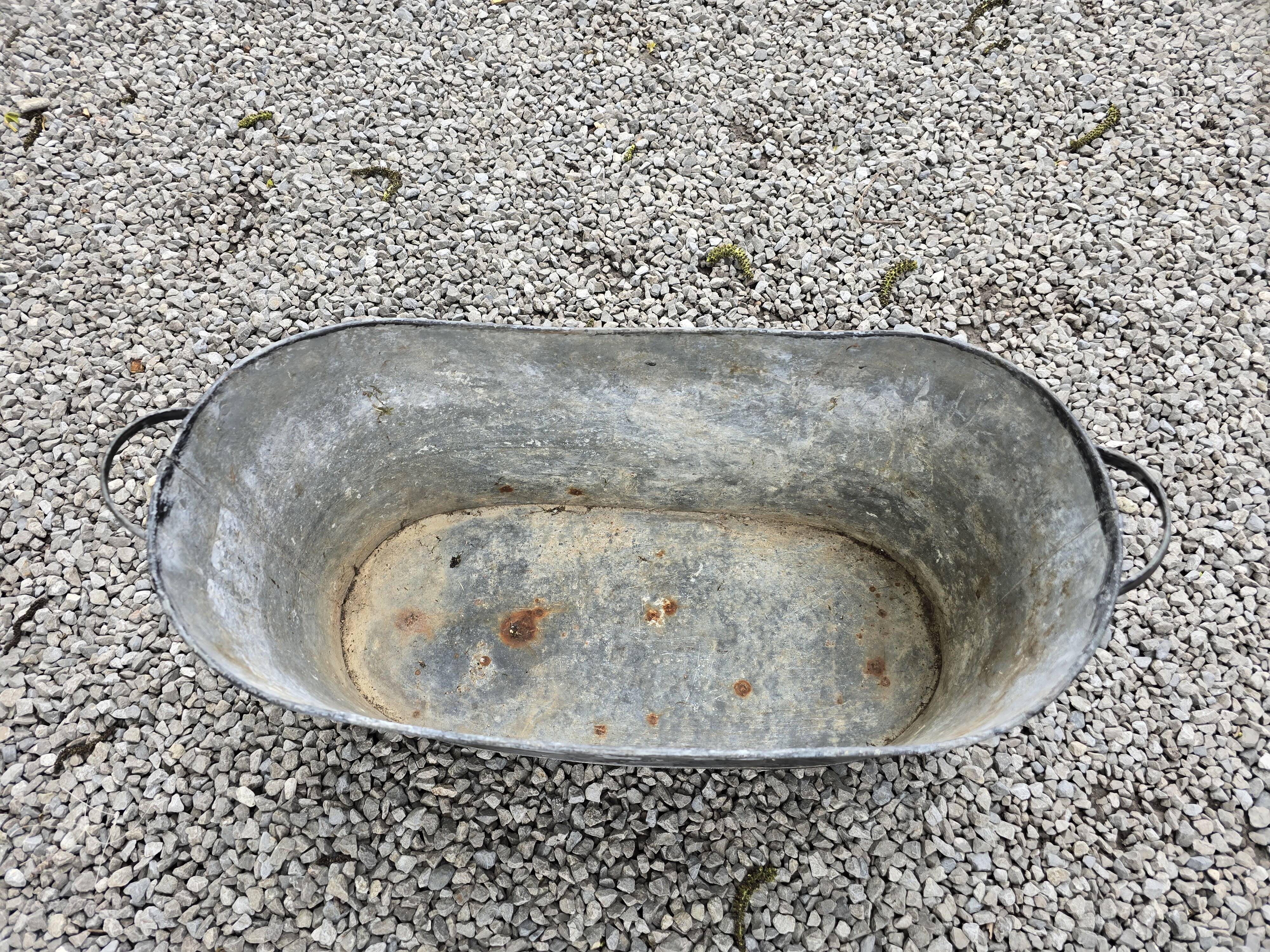 Old zinc bathtub