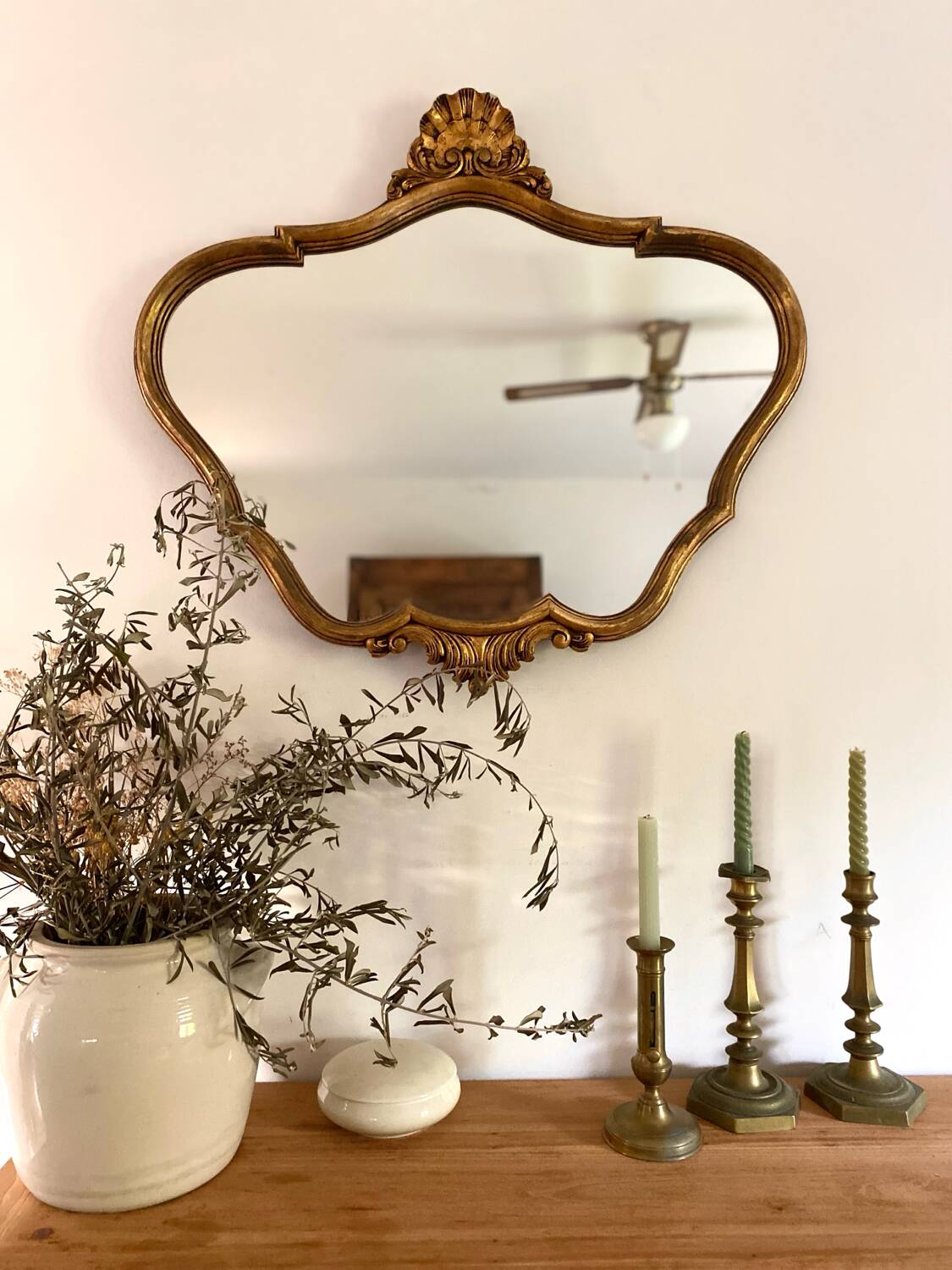 Antique Baroque Shell Mirror