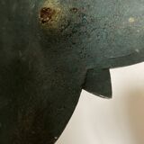 Pair of XXXL bastide candlesticks in patinated metal