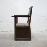 Fauteuil coffre en bois, XIX ème