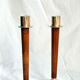 Pair of Danish Art Deco Candle Holders  in Wood & Brass