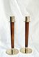 Pair of Danish Art Deco Candle Holders  in Wood & Brass