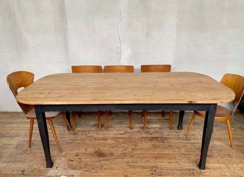 Solid wooden farm table length 204 cm