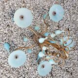 Murano glass chandelier suspension and its 2 wall lights