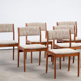 6 danish scandinavian chairs - teak & wool 1960