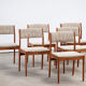 6 danish scandinavian chairs - teak & wool 1960