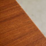 1950s Danish Teak Coffee Table with Drawers and Pull-Out Tray