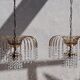 Paire de lustres perlés d’or italien vintage