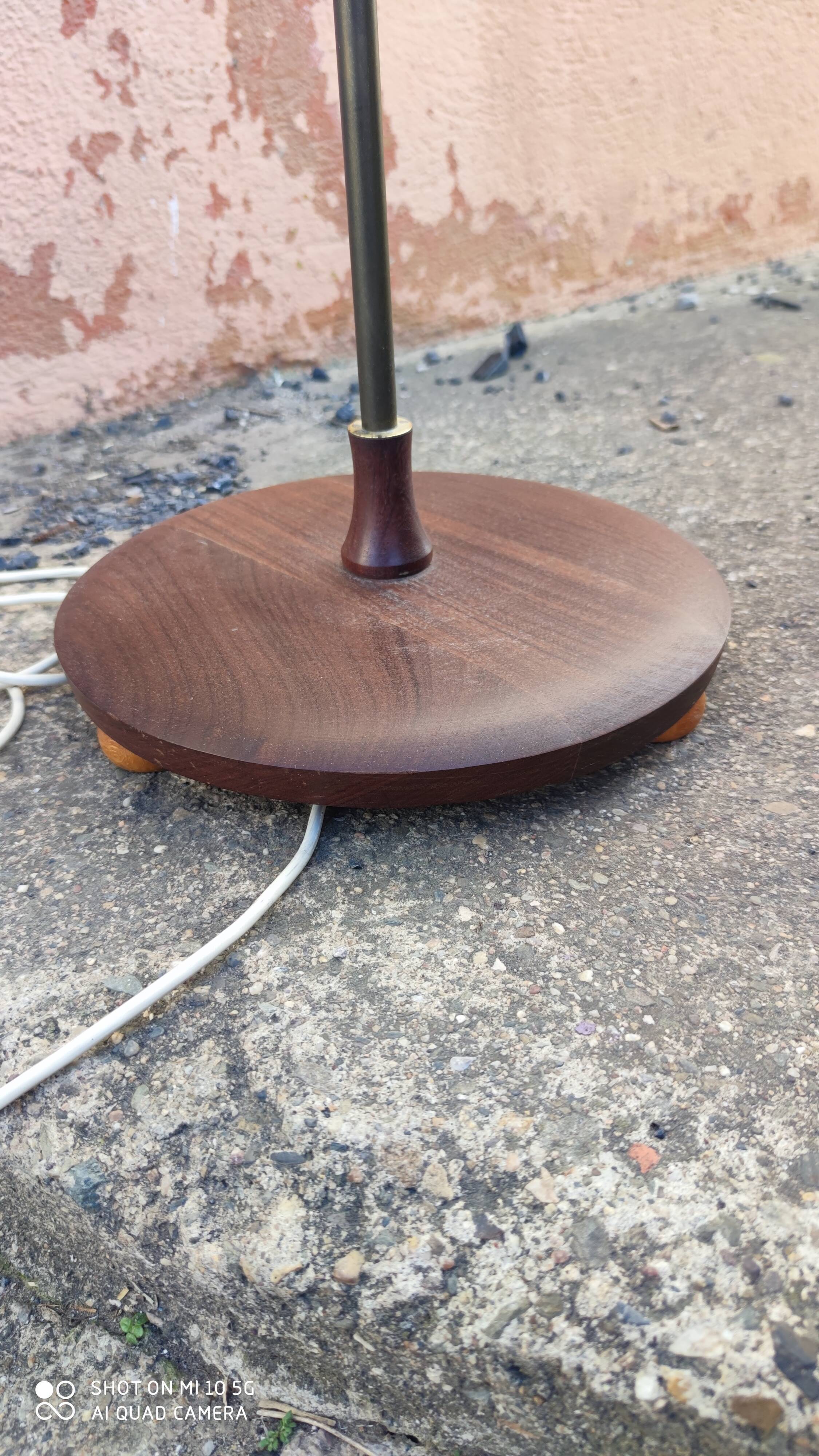 Teak and bronze floor lamp, circa 1960
