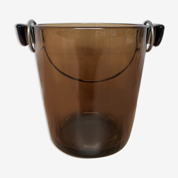 Lever smoked glass ice bucket