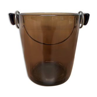 Lever smoked glass ice bucket