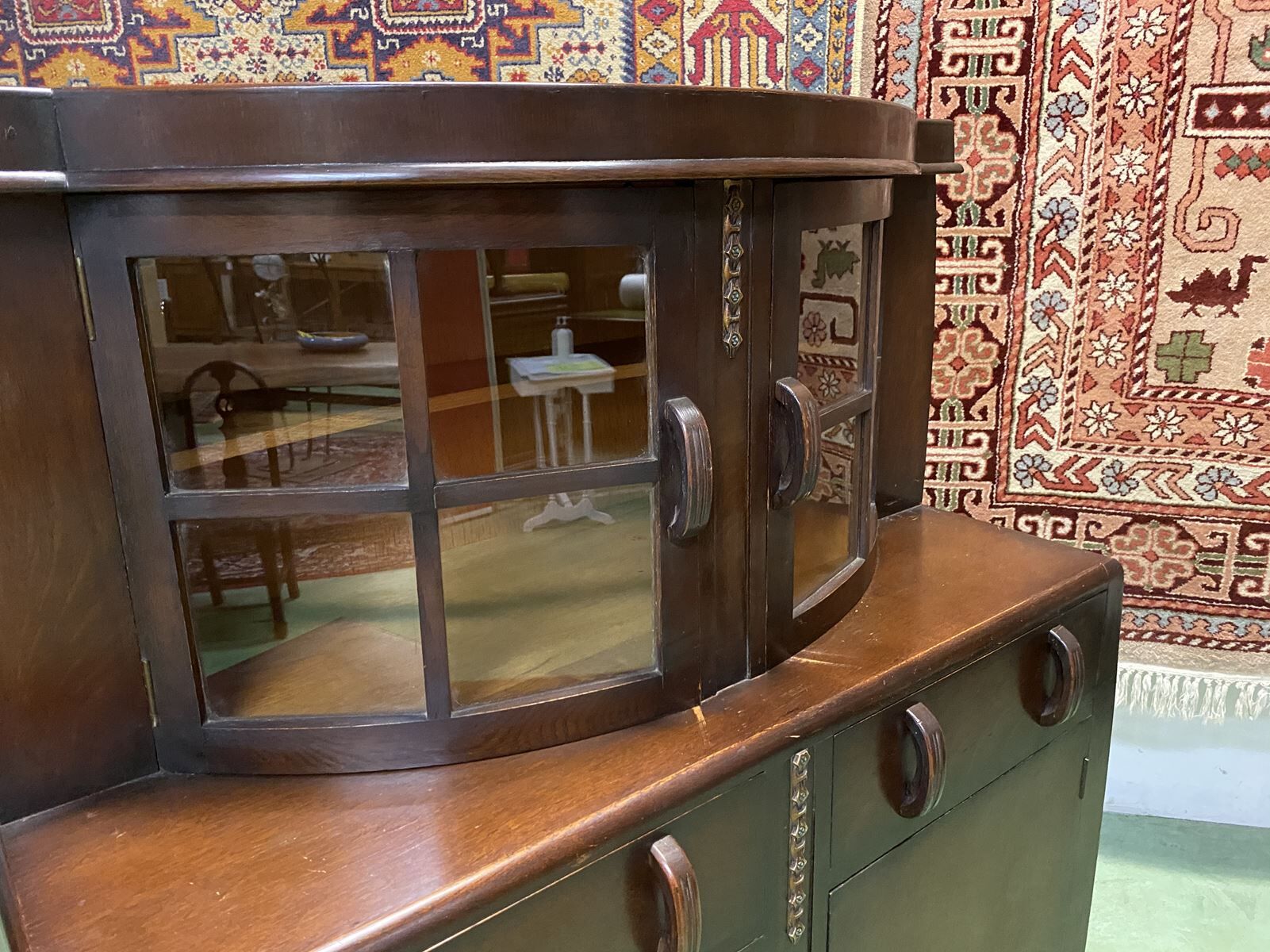 1930s English Art Deco oak buffet
