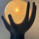 Hand lamp from the 70s in ceramic and opaline
