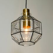 Beautiful rare original 60s  Limburg octagonal glass pendant lamp