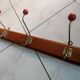Cloakroom door wall coat steel balls wood 3 hooks
