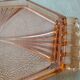 Plateau octogonal Art Deco en verre rose antique