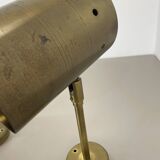 Set of two large minimalist Brass "tube" Wall Light Sconces, Italy 1970s