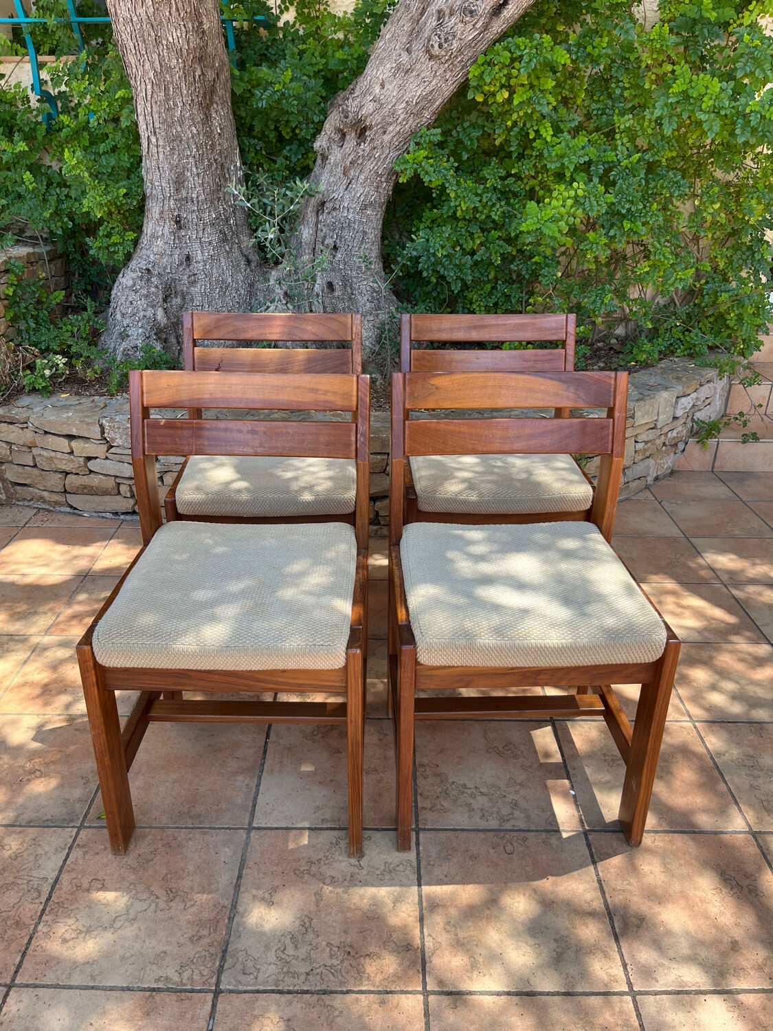 Chaises en ormes massif circa 70