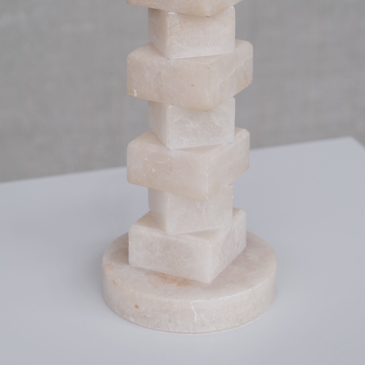 Alabaster french mid-century table lamp