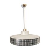 Suspension 1950s moderniste doré et blanc