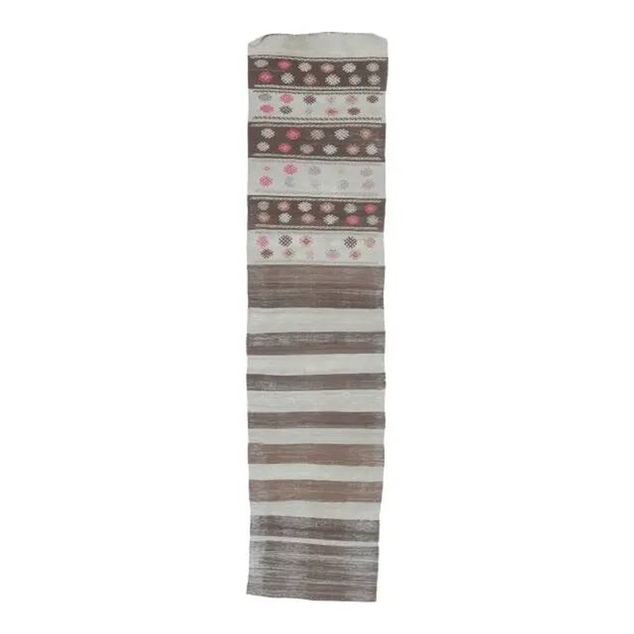 1970s vintage Turkish runner handwoven wool flatweave kilim rug 69x280