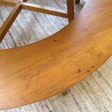 Set of round table and 4 rounded benches, 1950