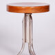 Restored Bauhaus Stool, Mücke Melder, Beech, Chrome-Plated Steel, Czechia, 1930s