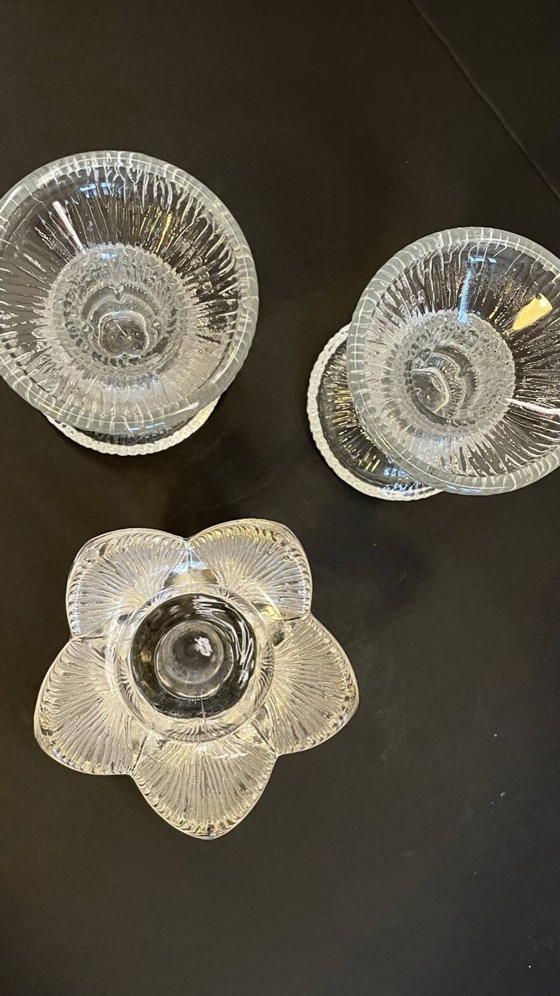 Vintage-style crystal candlesticks in the style of LITTLA