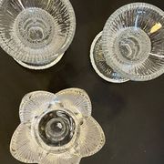 Vintage-style crystal candlesticks in the style of LITTLA