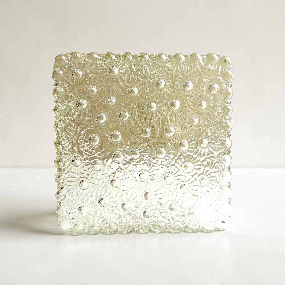 Large glass square flush mount ceiling or wall lamp