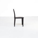 80s Italian design leather dining chairs for Arper set/6