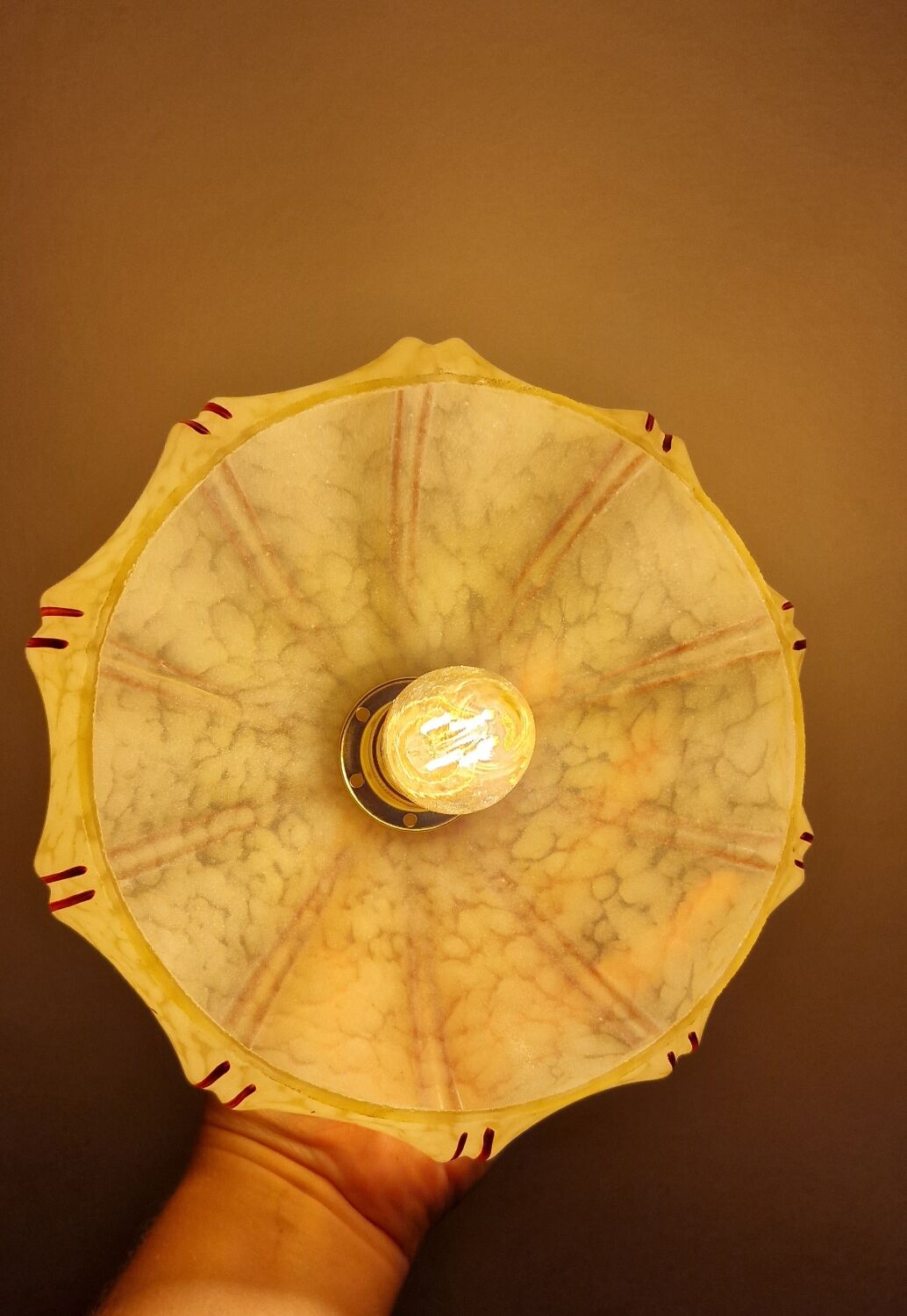 Clichy art deco glass walking lamp