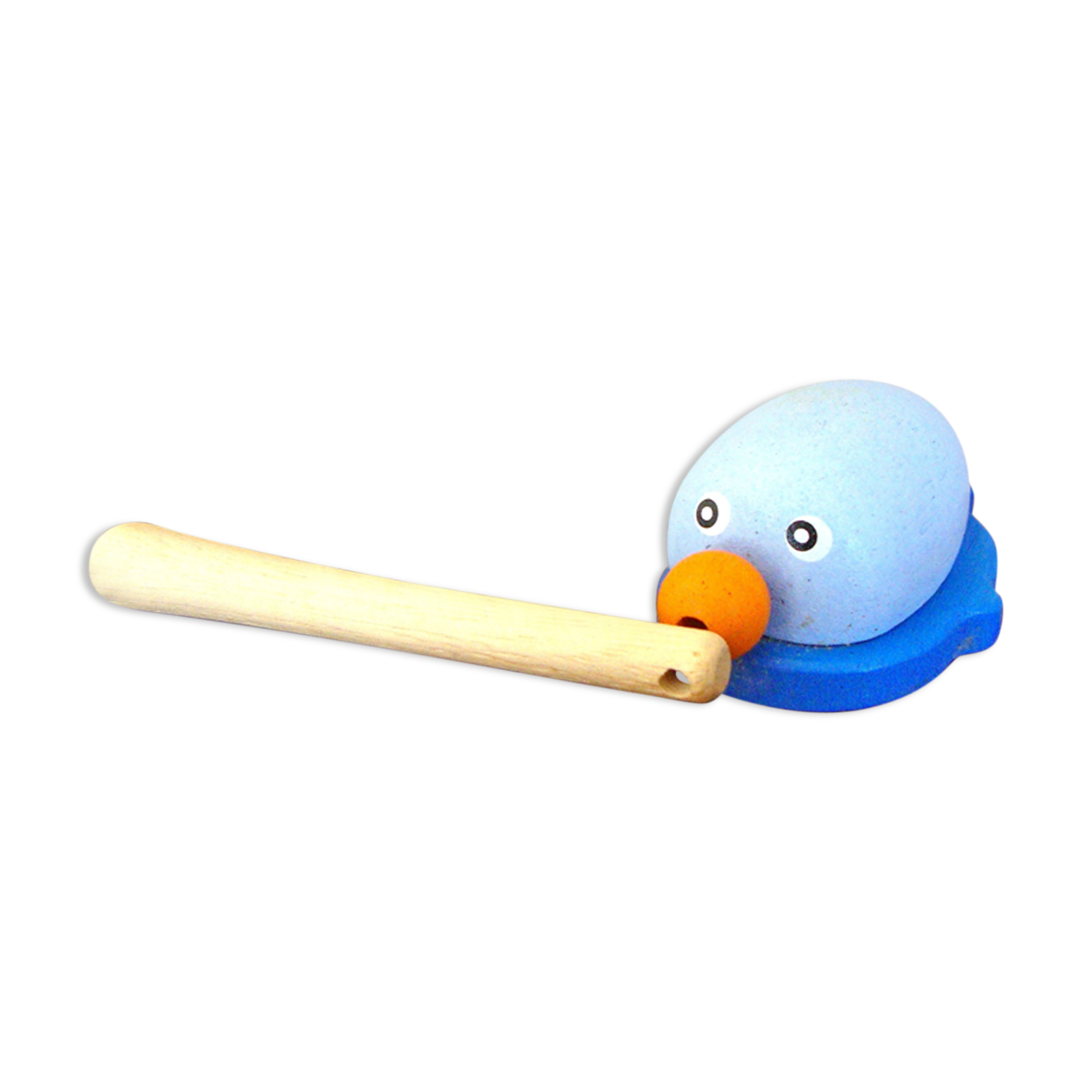 Blue wooden seal toy