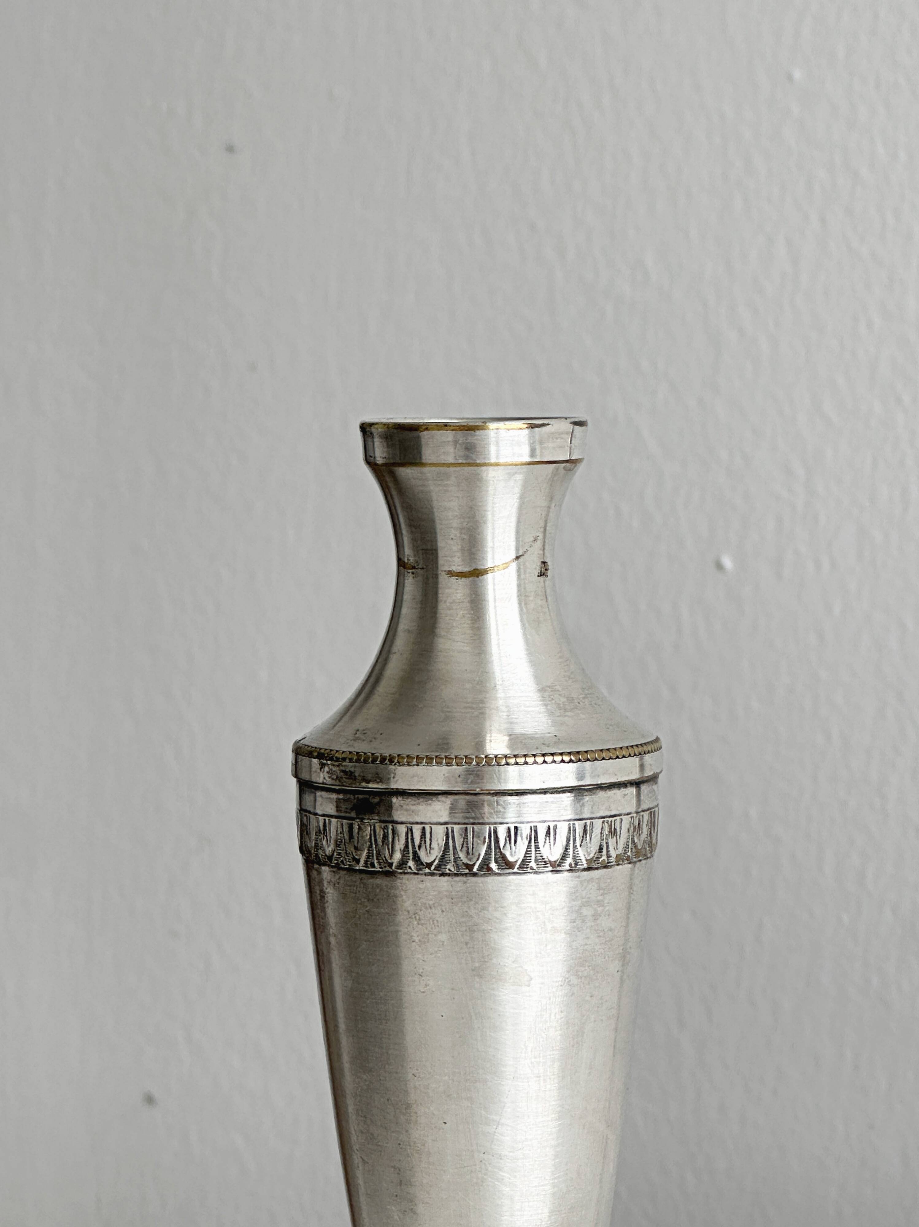 Pair of silver-plated flower vases